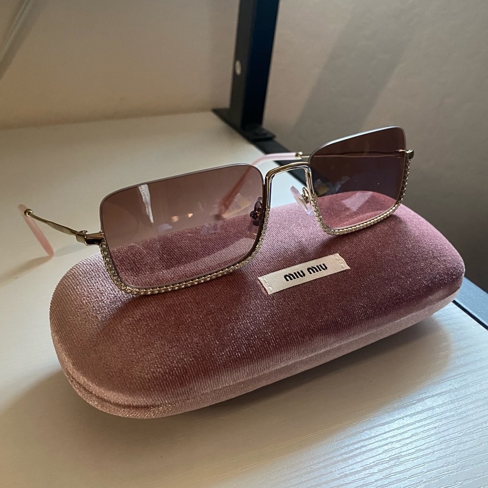 Miu Miu Sunglasses w/ Crystal Trim